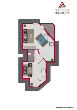 Dachstudio mit Balkon - 