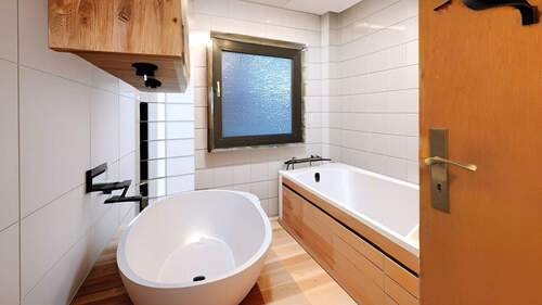 Badezimmer Dachgeschoss - 4 Zimmer Einfamilienhaus zum Kaufen in Essen