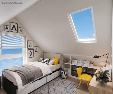 Var. 3 Spitzboden Visualisierung - (KI generiert) - 