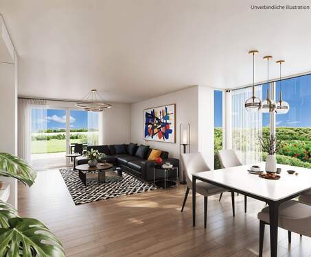 Var. 3 Wohnbereich Visualisierung - (KI generiert) - 4 Zimmer Doppelhaushälfte zum Kaufen in München