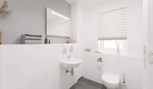 Für Ihre Gäste steht ein separates WC bereit - 4 Zimmer Doppelhaushälfte in Ribnitz-Damgarten