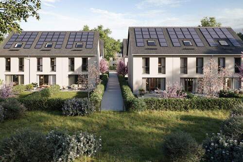 Außenansicht - Familienidyll im Neubau: Reihenhaus mit 5 Zimmern & Garten