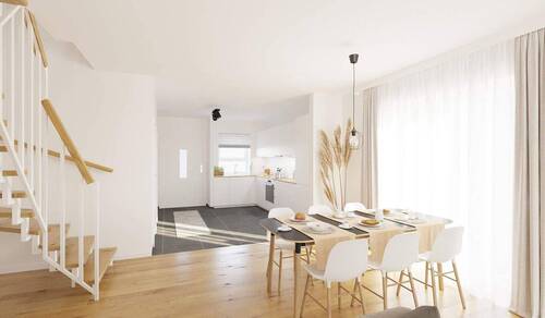 Im geräumigen Wohn- und Essbereich kommt Ihre Fami - Reihenmittelhaus mit 102,30 m&sup2; in Ribnitz-Damgarten zum Kaufen