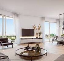 Mit Blick über München: 4-Zi-Whg. mit großzügig. Wohn-Essbereich, 2 Bädern u. umlaufend. Balkon