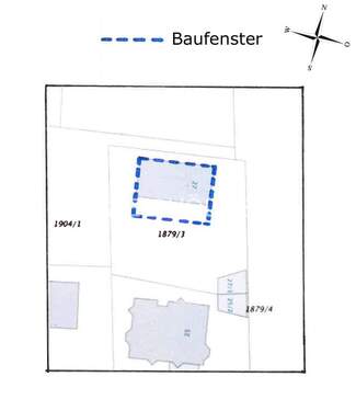 Lageplan mit Baufenster - 