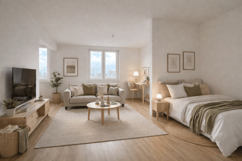 Einrichtungsbeispiel - Wohnbereich - 1 Zimmer Etagenwohnung in Berlin