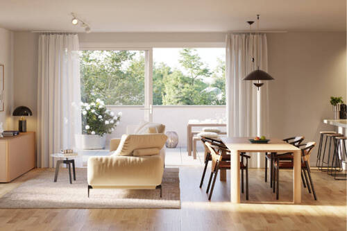 Wohnbereich - Stilvolle 3-Zimmer-Wohnung im KfW-40-QNG-Standard