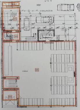 Hochparterre Verkaufsfläche braun umrandet - 