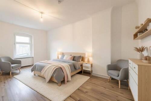 Einrichtungsbeispiel Schlafzimmer - 2 Zimmer Etagenwohnung in Oranienburg