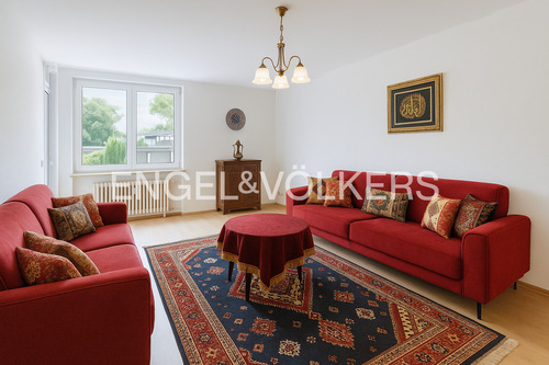 Wohnzimmer mit Homestaging - Top-renovierte 3-Zimmer-Wohnung - inkl. kompletter und schicker Einbauküche!