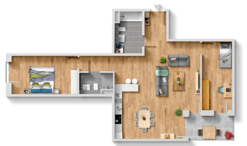 3 Zimmer, 1. Obergeschoss 2219.png - Etagenwohnung mit 96,70 m² in Bamberg zur Miete