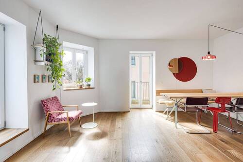 Essbereich - Altbaucharme trifft Moderne - vermietete 4-Zimmer-Wohnung mit zwei Balkonen an der Isar