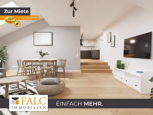 Wohnzimmer Beispiel - Hochwertige 3-Zimmer-Neubauwohnung mit Balkon in Otterfing - Provisionsfrei zu mieten