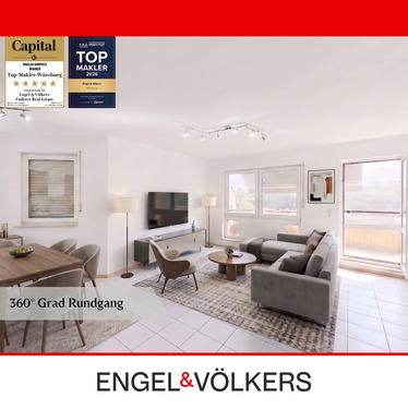 Einrichtungsbeispiel Wohn- und Esszimmer - Barrierefreie Erdgeschosswohnung mit Sonnenbalkon und Stellplatz