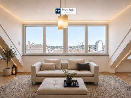 Titel - Maisonette-Dachgeschosswohnung im Heusteigviertel mit privatem Liftzugang, Dachterrasse und Garage