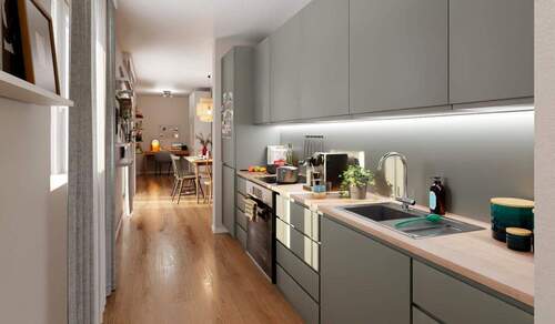 Offene Küche - Etagenwohnung mit 116,10 m&sup2; in Wildau zum Kaufen