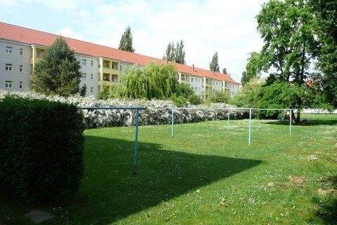 Gartenansicht - kleine 3-Raum-Wohnung mit Balkon in ruhiger und grüner Lage in Dresden-Striesen