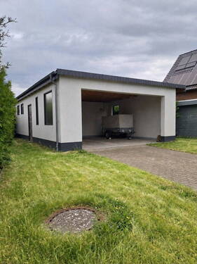 Blick auf Wohnzimmer (Süd) - Baugrundstück für EFH, mit Bestand & Vorbescheid