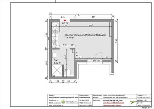 Bild 2 - 1 Zimmer Etagenwohnung zur Miete in Andernach
