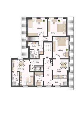 Mehrfamilienhaus -Obergeschoss - 