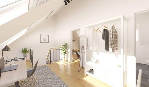 Ein separates Ankleiderzimmer sorgt für mehr Platz - Terrasse und Garage für Ihr Zuhause