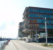 weiter Blick vom Balkon auf Hafen Elbe, repräsentative Büros provisionsfrei - Hamburg Ottensen