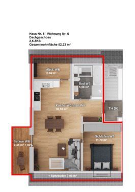 Haus Nr. 5 - Wohnung Nr. 6.png - Etagenwohnung mit 52,20 m² in Neumarkt in der Oberpfalz zum Kaufen