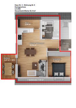 Haus Nr. 3 - Wohnung Nr. 5.png - Etagenwohnung mit 53,20 m² in Neumarkt in der Oberpfalz zum Kaufen