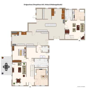 Erdgeschoss (Haupthaus inkl. Anbau & Nebengebäude) - 