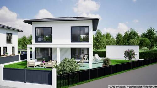 Hausansicht West_Planungsbeispiel_Garagenplatzieru - Grundstück in Gräfelfing zum Kaufen