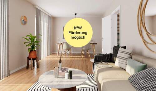 Wohnzimmer_KfW - Doppelhaushälfte mit Terrasse und Garten