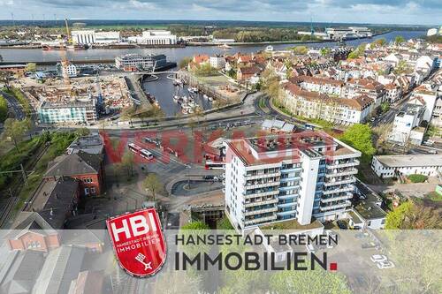 Blick zum Hafen - Vegesack Vermietete 2-Zimmer-Wohnung direkt am Vegesacker Bahnhof.