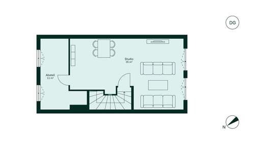 Ausgebautes Dachstudio und ein großer Abstellraum - 