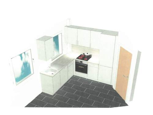 WE 02_EG rechts - Einbauküche - Schematische Darstellung - Erstbezug: Moderne Wohnung in begehrter Lage