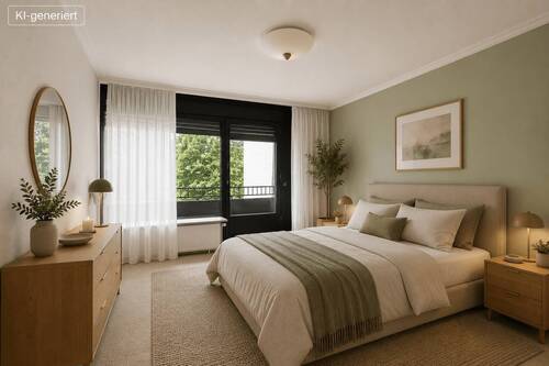 Schlafzimmer im 1. OG mit KI möbliert - 