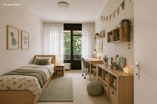 Kinderzimmer 1 im 1. OG mit KI möbliert - 