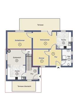 Erdgeschoss - Whg. 1 und Teil Whg. 2 - 