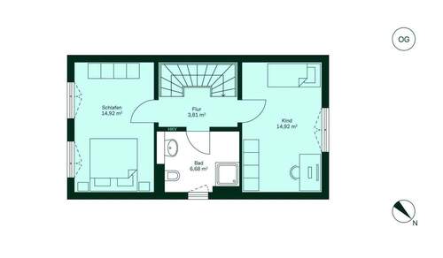 Große und komfortable Schlafzimmer im Obergeschoss - 