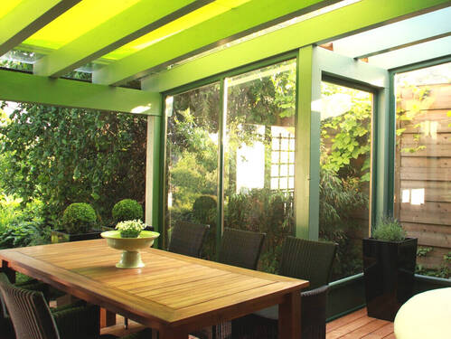 Glasüberdachte Hochterrasse - 