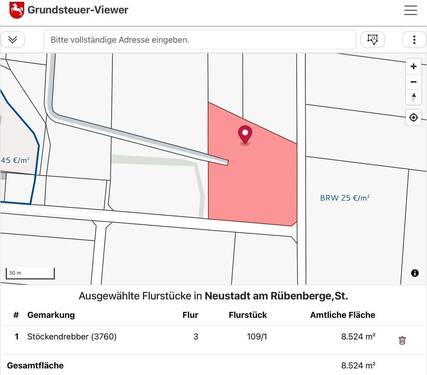 Karte - Grundstück in Neustadt