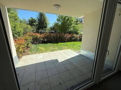 Die Südterrasse und eine Teil des Gartenanteils - 