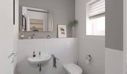 Visualisierung des Gäste-WCs im Einfamilienhaus - 4 Zimmer Einfamilienhaus in Biesenthal