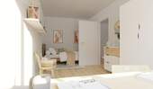 Visualisierung des Kinderzimmers im Reihenhaus - 