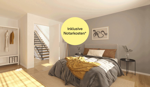 Helles und komfortables Schlafzimmer - Wohnen im Reihenhaus mit eigener Dachterrasse