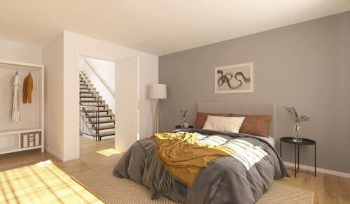 Helles und komfortables Schlafzimmer - 