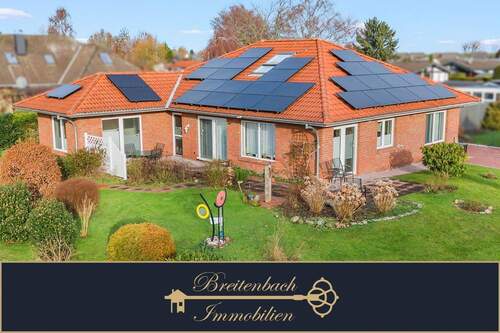 Luftbild - Eck-Bungalow mit viel Platz - Ihr neues Zuhause auf einer Ebene