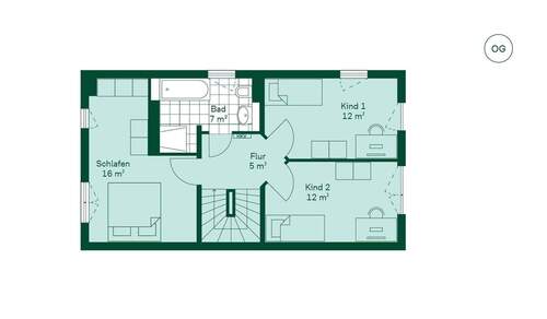 Geräumiges Obergeschoss mit viel Stauraum - 