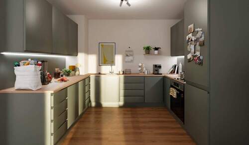 Offene Wohnküche - 4 Zimmer Etagenwohnung zum Kaufen in Düsseldorf