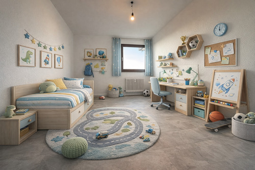 Kinderzimmer - möbliert - 