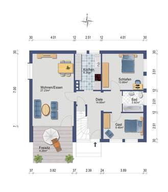 Erdgeschoss (Darstellung und Maßangaben sind ohne Gewähr) - 